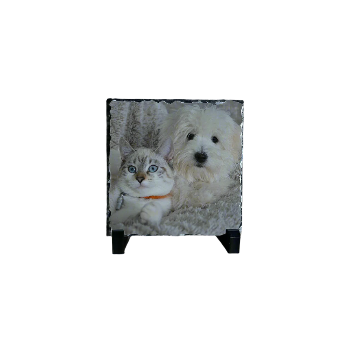 Custom 14x14cm Square Photo Slate – Personalised Family Photo Gift