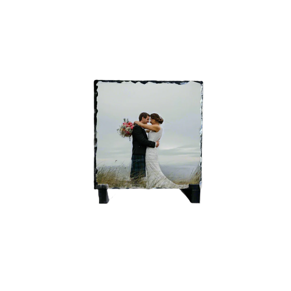 Custom 14x14cm Square Photo Slate – Personalised Family Photo Gift