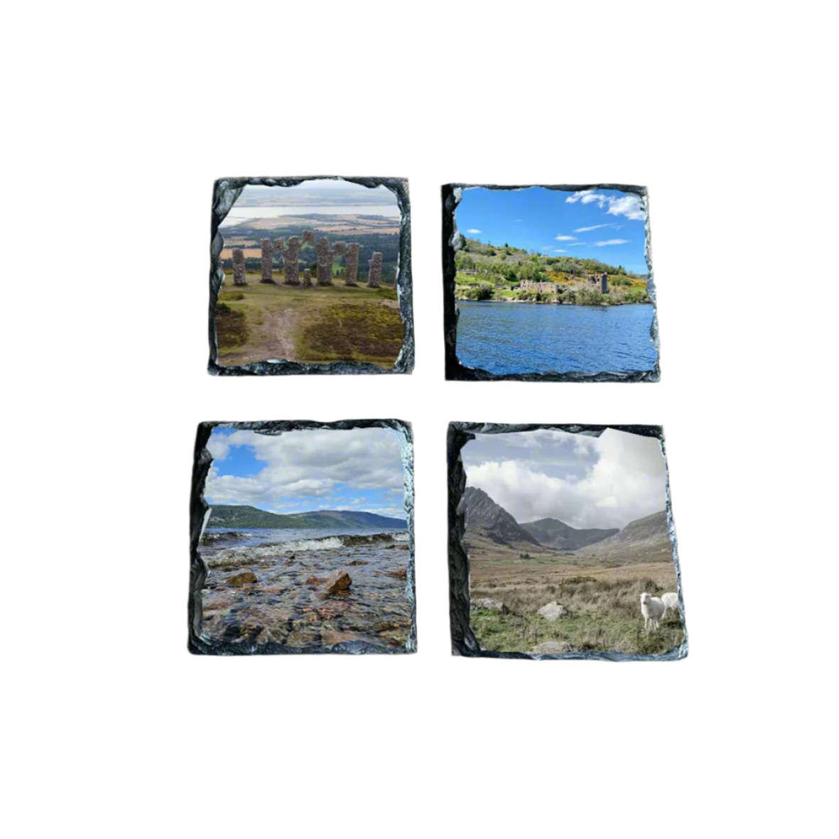 Photo Slate Coasters – Set of 4 or 6 Custom Personalised Unique Gift