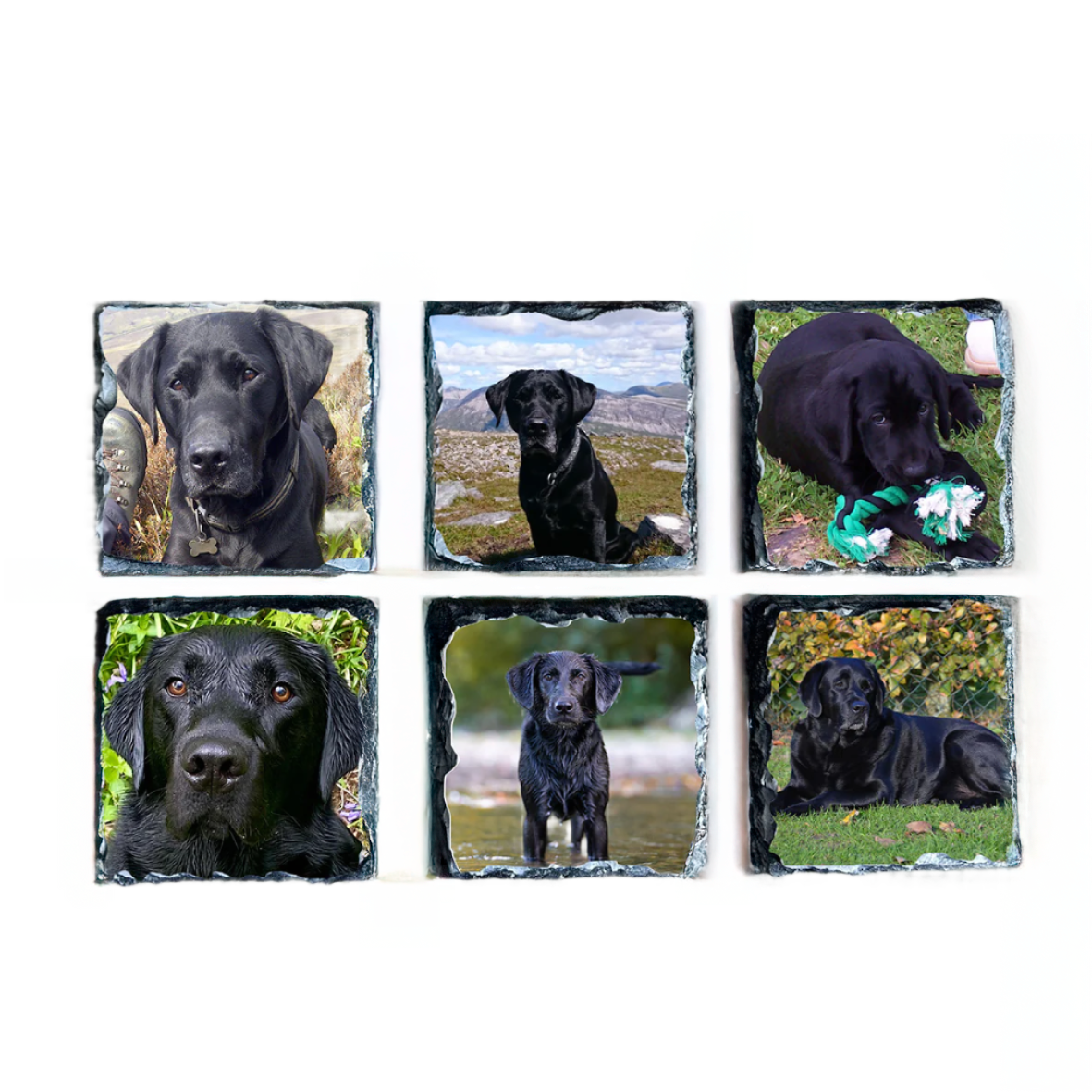 Photo Slate Coasters – Set of 4 or 6 Custom Personalised Unique Gift