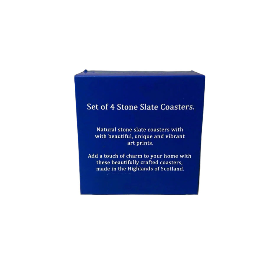 Fort Augustus Drone View Slate Coaster Set – Scottish Highlands Souvenir Gift