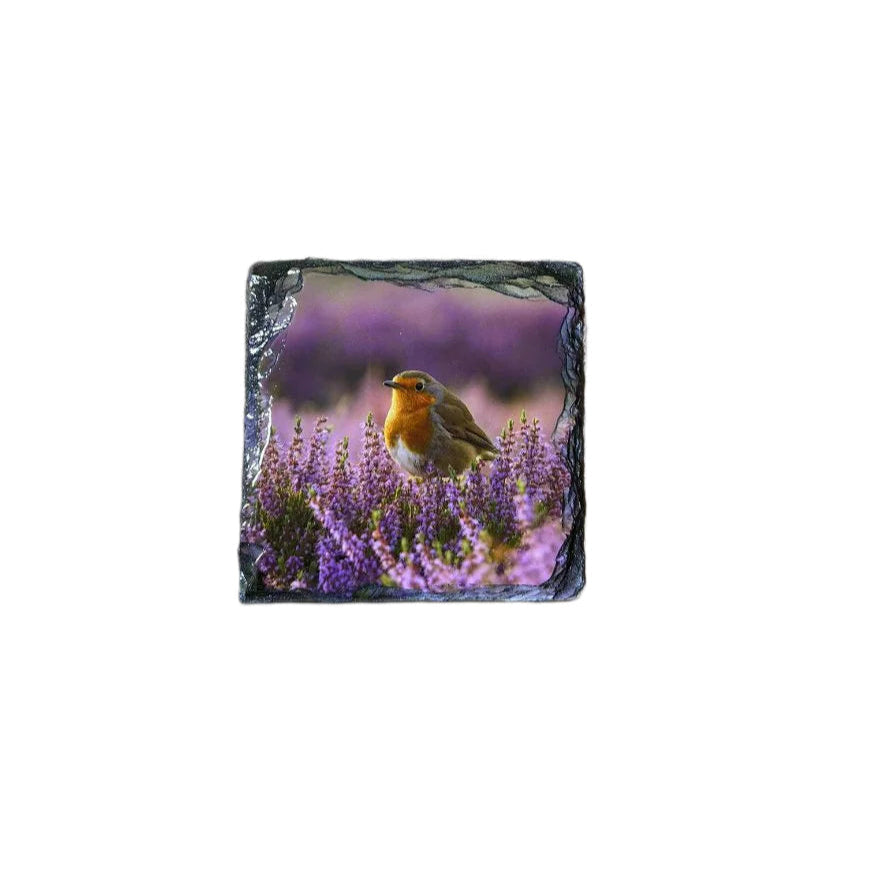 Highland Robins Slate Coaster Set – Scottish Highlands Souvenir Gift Idea