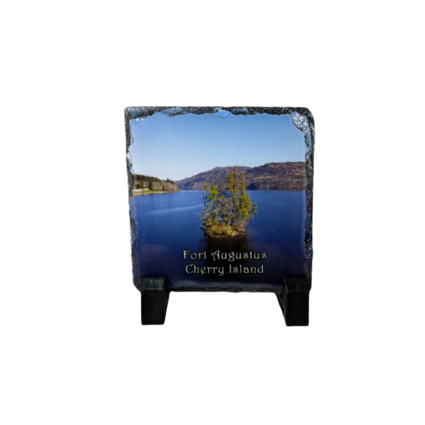 Fort Augustus Drone View Slate Coaster Set – Scottish Highlands Souvenir Gift