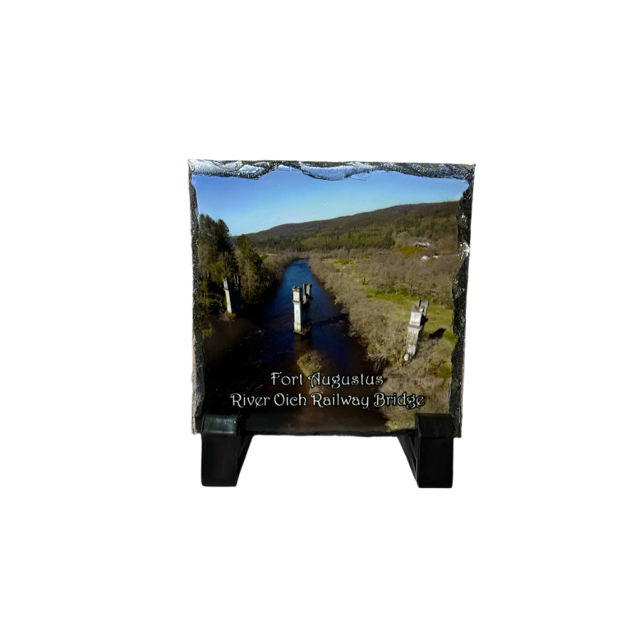 Fort Augustus Drone View Slate Coaster Set – Scottish Highlands Souvenir Gift