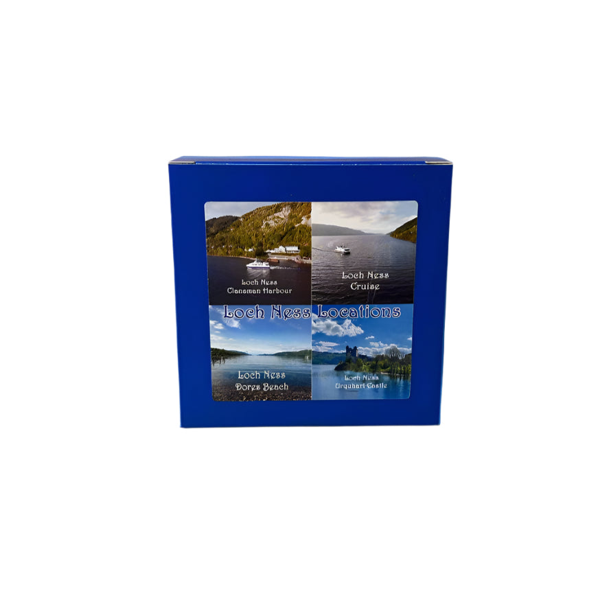 Loch Ness Views Slate Coaster Set – Scottish Highlands Souvenir Gift of 4