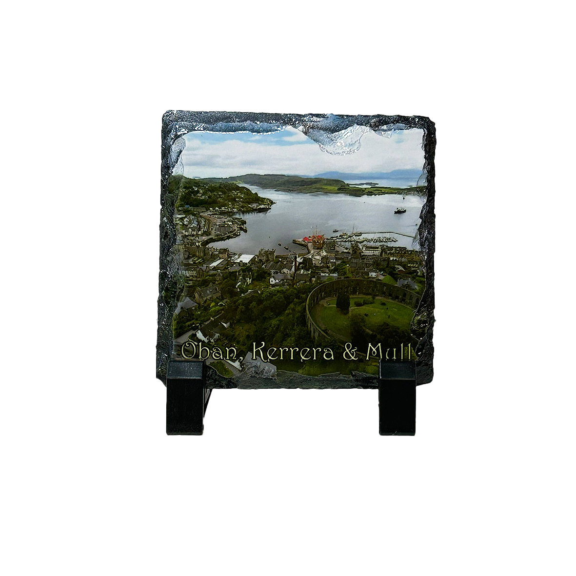 Oban Scottish Souvenir Coaster or Set | Natural Stone Drink Coaster | Highlands Gift | Rustic Home Decor
