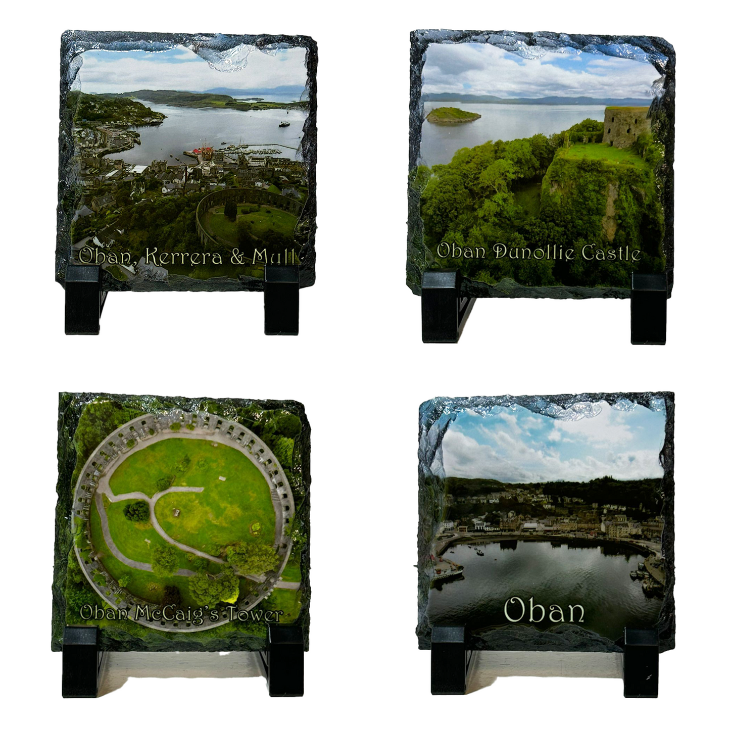 Oban Slate Coaster Set – Stunning Drone Aerial Views