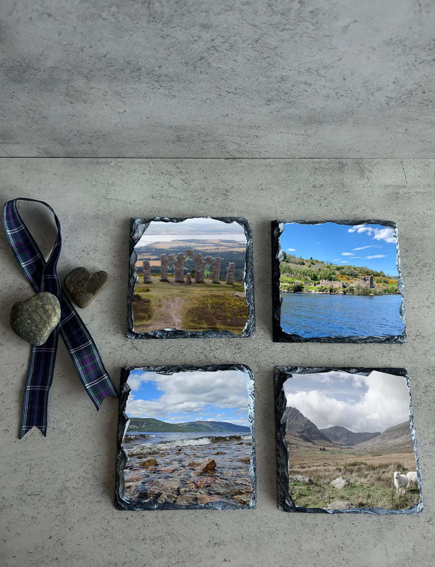 Personalised, Custom Made Photo Slate Coaster Set of Four or Six. Your Images Printed On Slate Coasters.