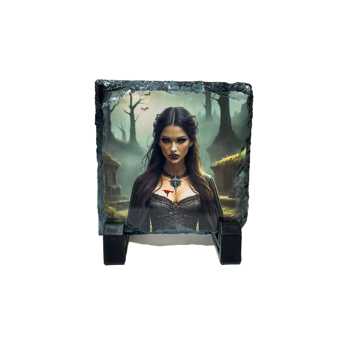 Handcrafted Vampire Slate Coaster Set – Gothic & Witchy Home Decor