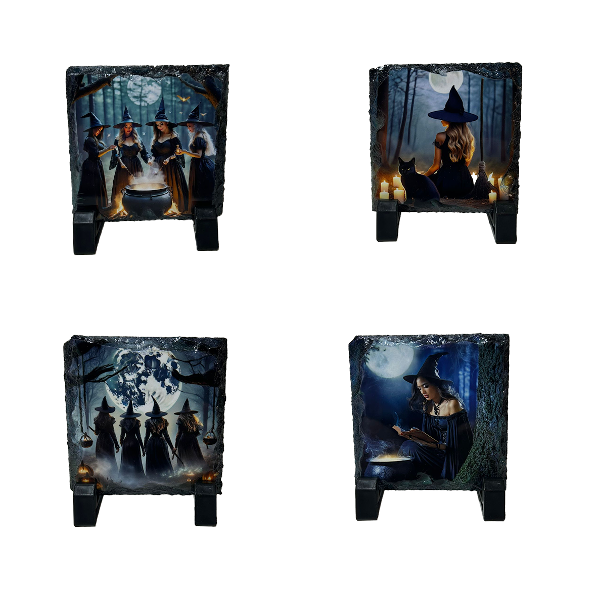 Witch Inspired Slate Coasters – Handcrafted Scottish Witch Décor