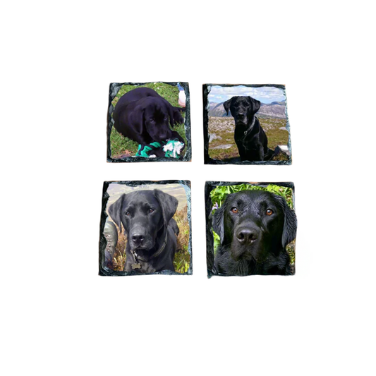 Photo Slate Coasters – Set of 4 or 6 Custom Personalised Unique Gift