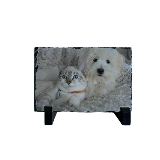 Personalised 9x14cm Rectangle Photo Slate – Wedding, Family or Pet Gift