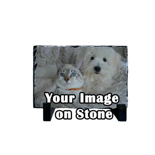 Personalised Slate Photo Plaque – Custom Rectangle 9x14cm - Gift or Memento