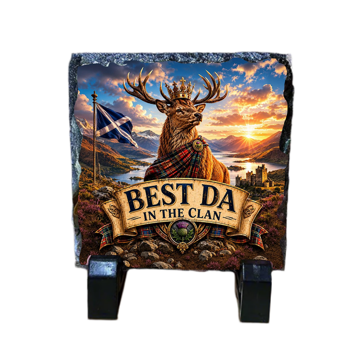 Unique Gifts for Him – Decorative Slate Drinks Coaster for Men & Dads