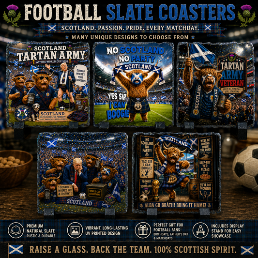 Scotland World Cup Coaster Collection – Handmade Scottish Gifts by Nessie’s Treasure