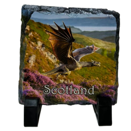 Scottish Dragon Souvenir Slate Coaster – Mythical Creature Scotland Gift