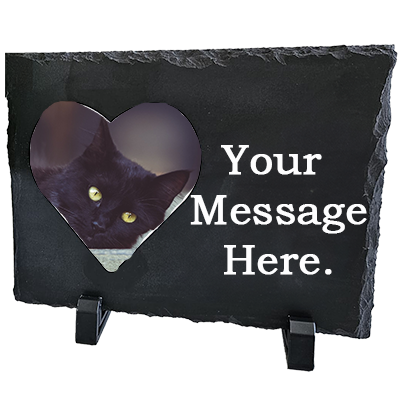 Personalised Slate Photo Plaque & Engraving – Rectangle With a Heart Image – Meaningful Personalised Gift