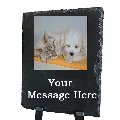 Personalised Slate Photo Plaque & Engraving – Rectangle With a Square Image – Meaningful Personalised Gift