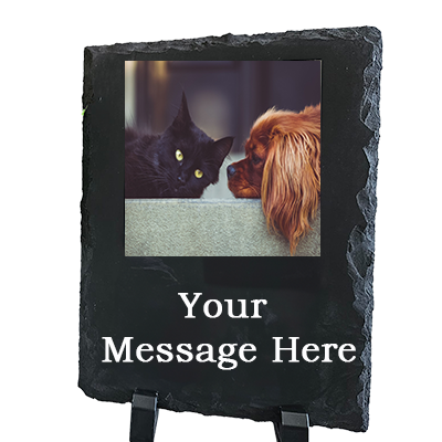 Personalised Slate Photo Plaque & Engraving – Rectangle With a Square Image – Meaningful Personalised Gift