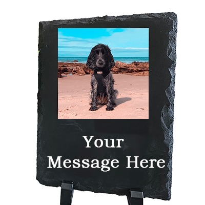 Personalised Slate Photo Plaque & Engraving – Rectangle With a Square Image – Meaningful Personalised Gift