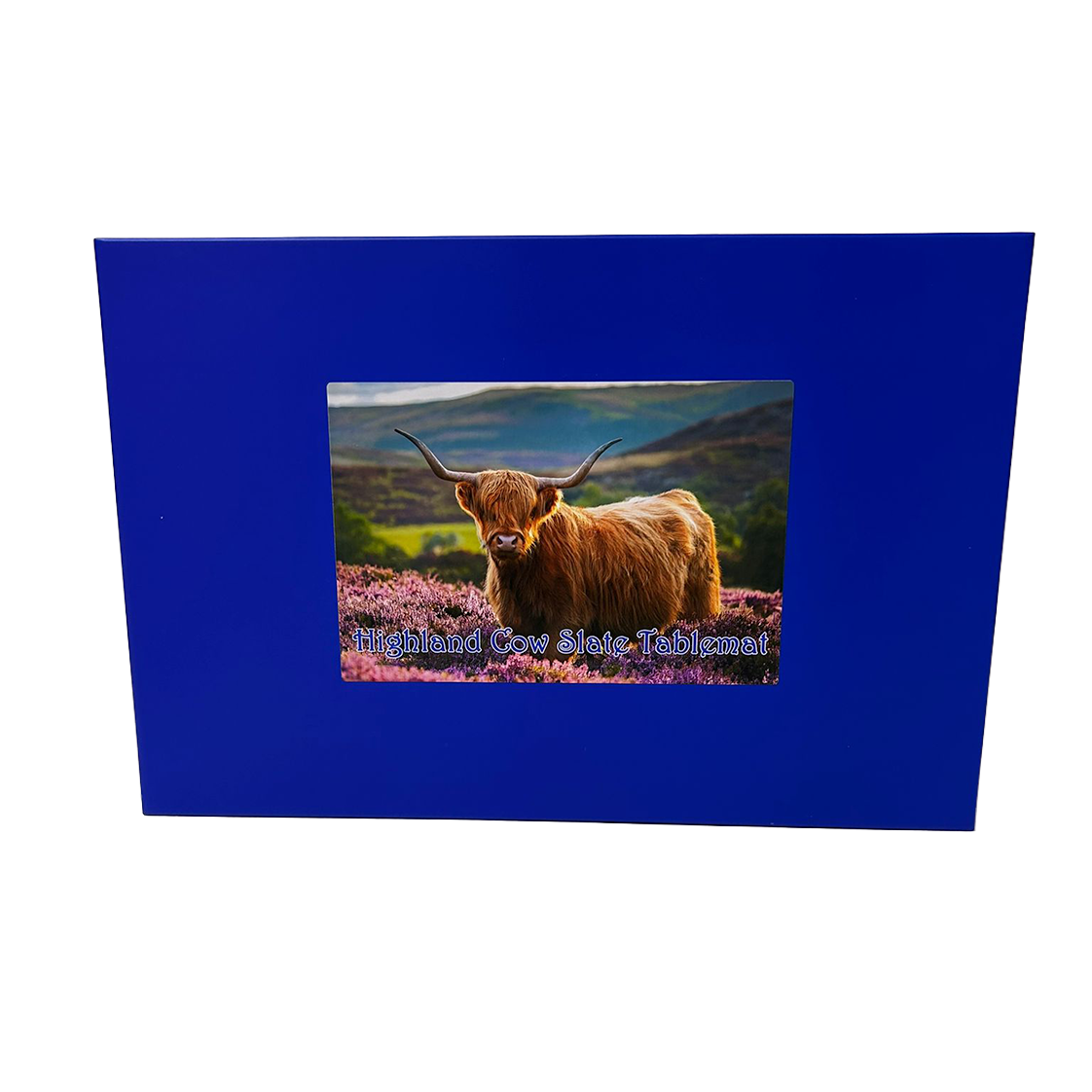 Slate Tablemat Highland Cow & Stag Individual Table Placemat – Scottish Heather & Winter Designs