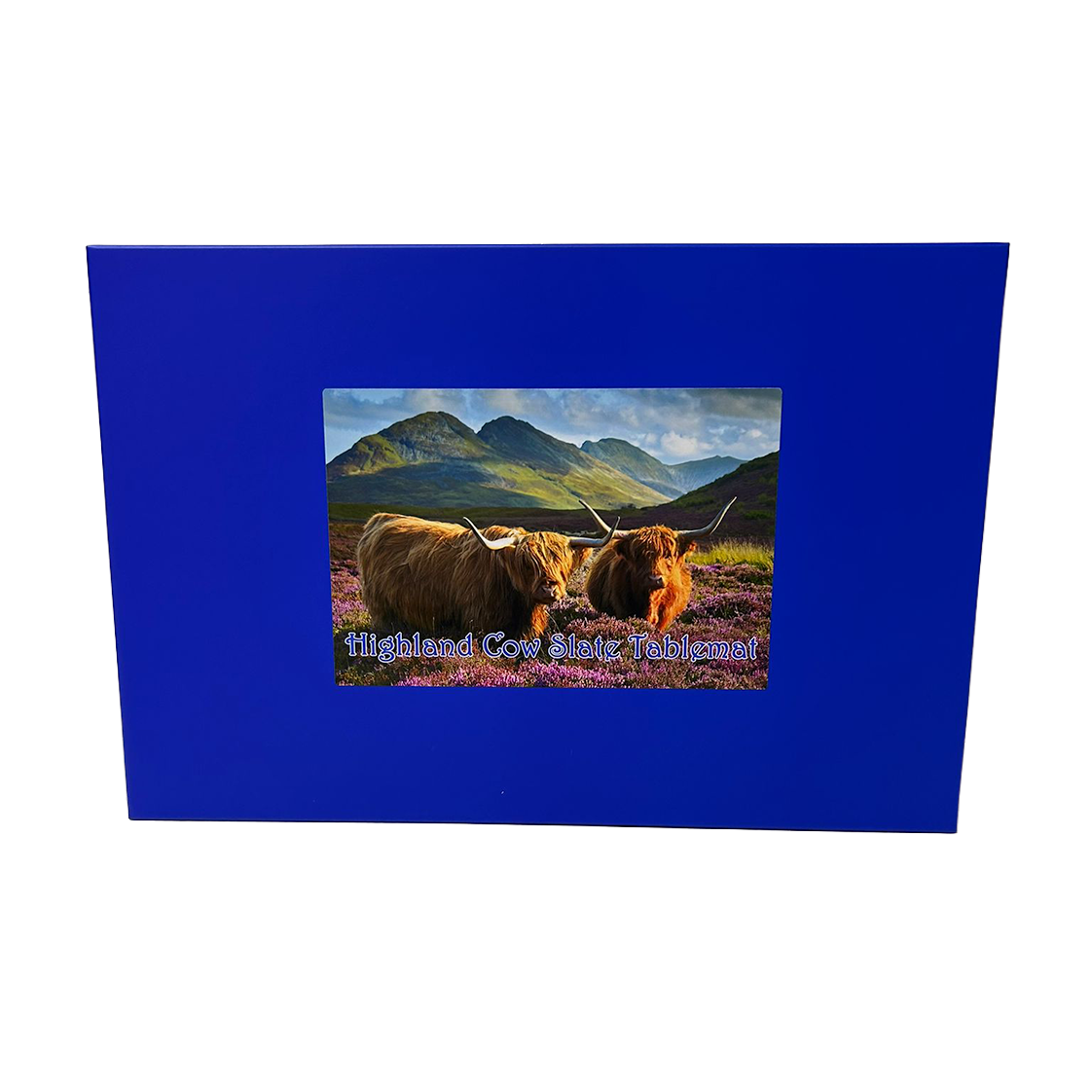 Slate Tablemat Highland Cow & Stag Individual Table Placemat – Scottish Heather & Winter Designs
