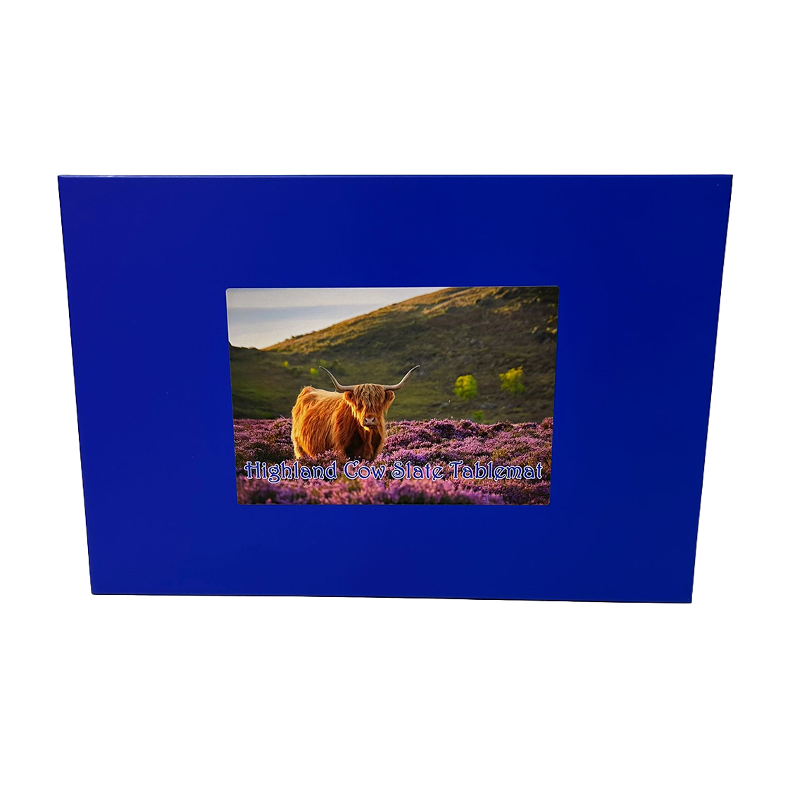 Slate Tablemat Highland Cow & Stag Individual Table Placemat – Scottish Heather & Winter Designs