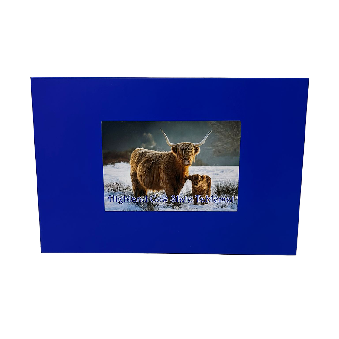 Slate Tablemat Highland Cow & Stag Individual Table Placemat – Scottish Heather & Winter Designs