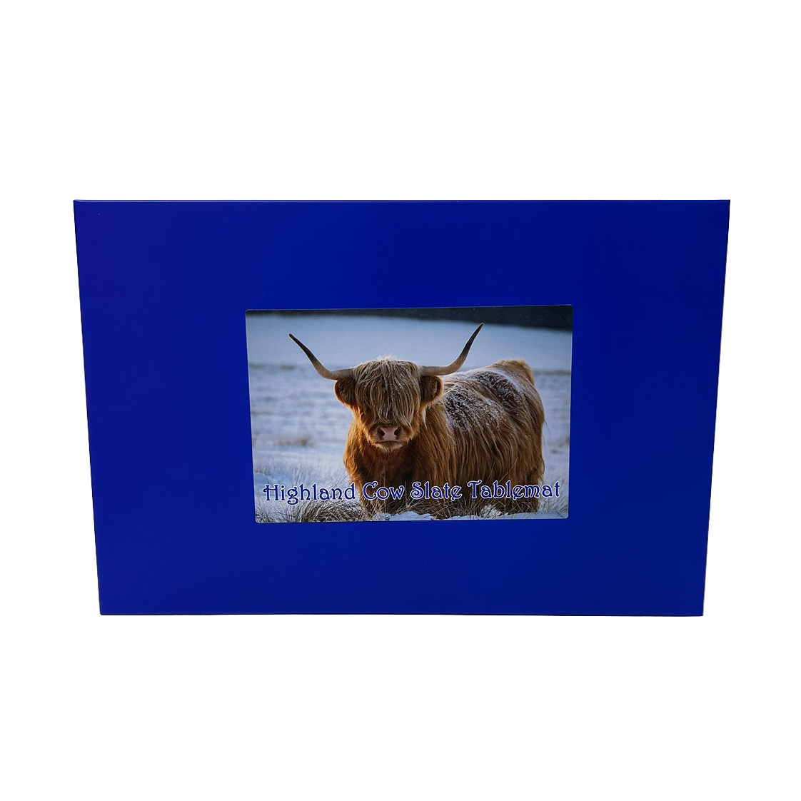 Slate Tablemat Highland Cow & Stag Individual Table Placemat – Scottish Heather & Winter Designs