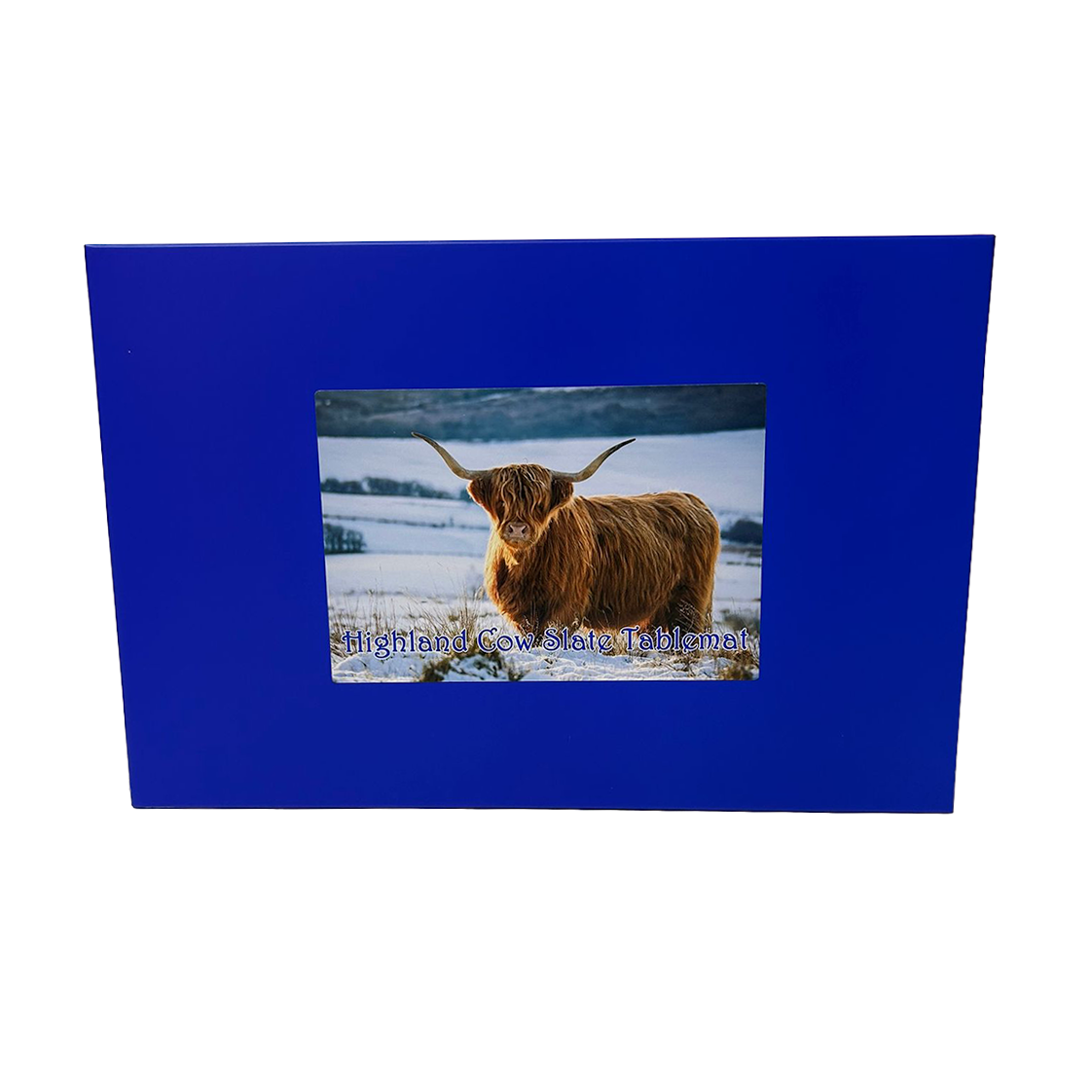 Slate Tablemat Highland Cow & Stag Individual Table Placemat – Scottish Heather & Winter Designs