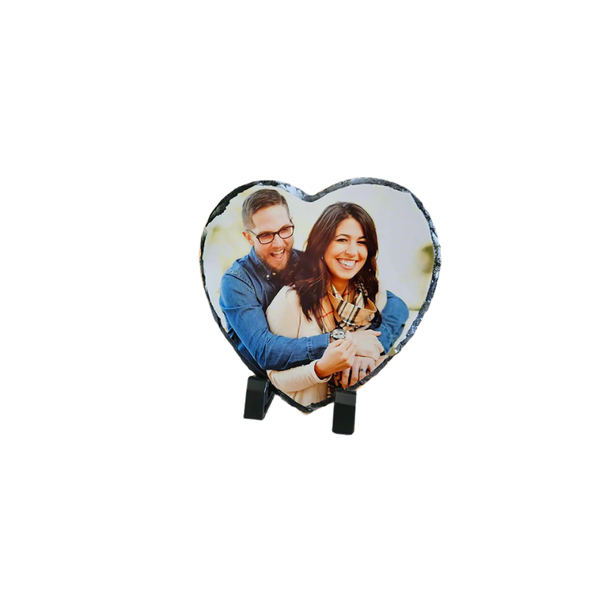 Personalised Photo Slate Custom-Printed for a Beautiful Keepsake. Heart 14cm x 14cm