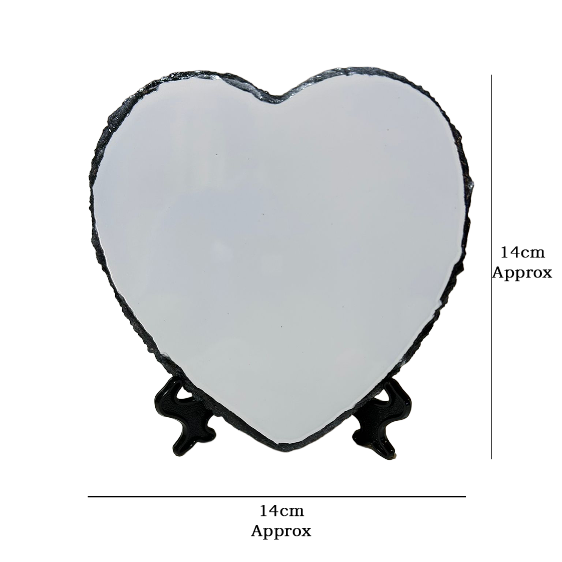 Personalised Slate Photo Plaque – Custom Heart Shape 14cm x 14cm - Wedding Anniversary Gift