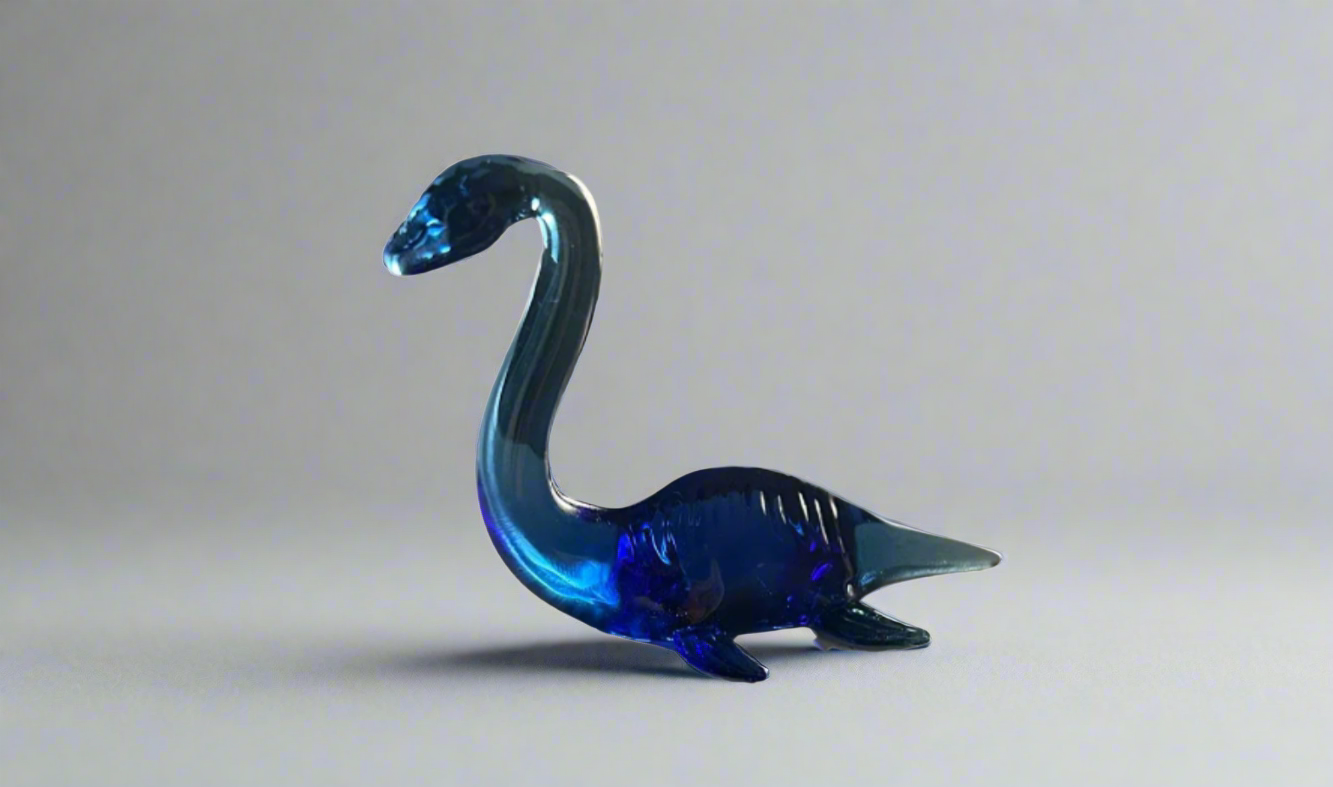 Wee Nessie Loch Ness Monster Themed Glass Figure Ornament.