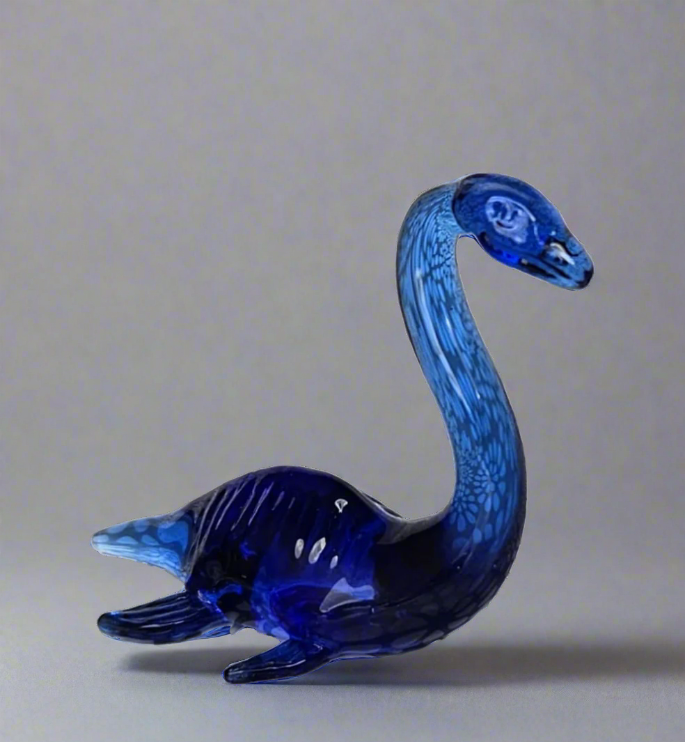 Wee Nessie Loch Ness Monster Themed Glass Figure Ornament.