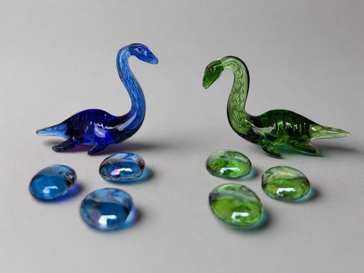 Wee Nessie Loch Ness Monster Themed Glass Figure Ornament.