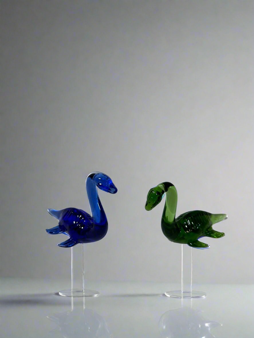 Wee Nessie Loch Ness Monster Themed Glass Figure Ornament.