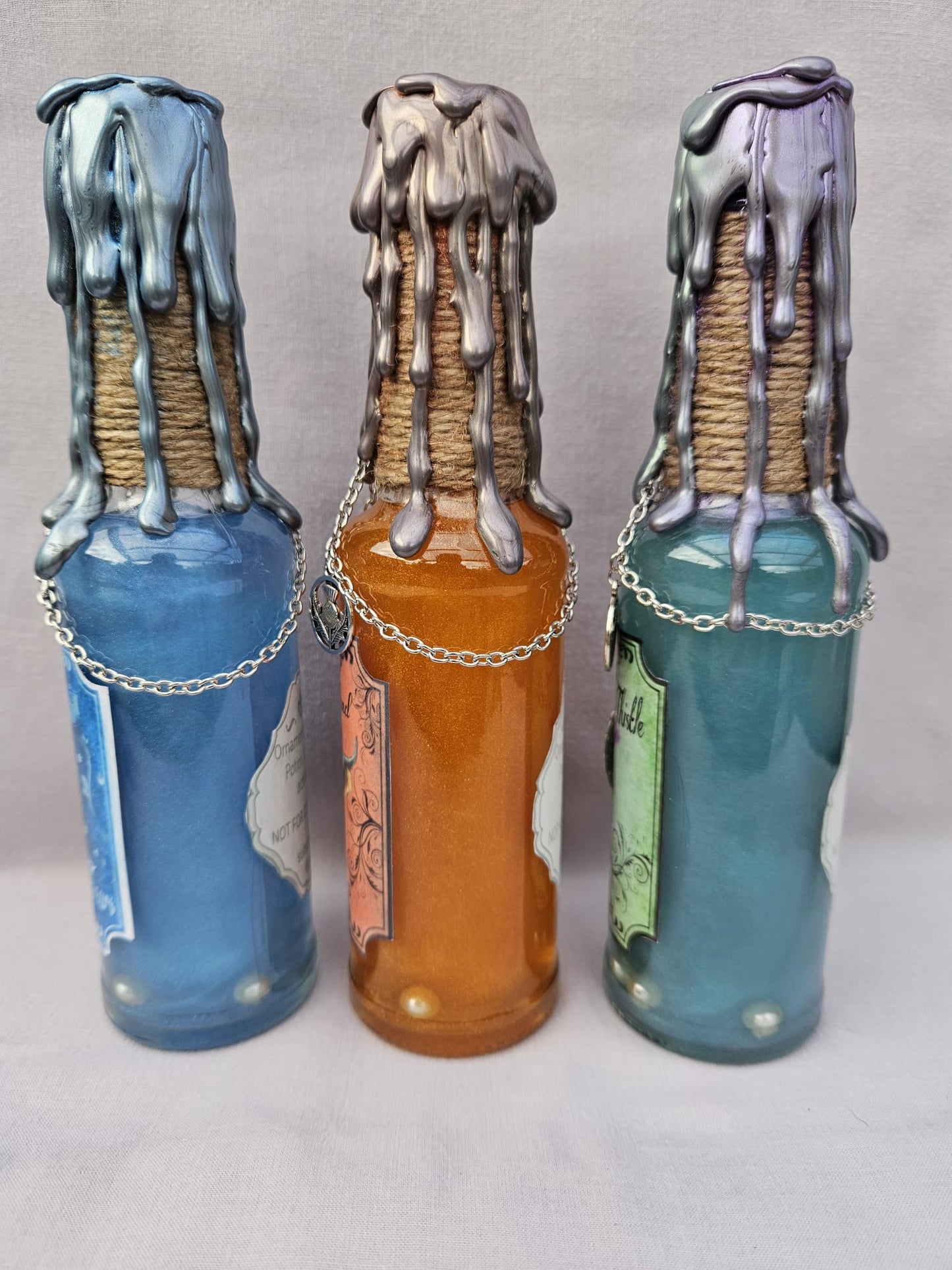 Unique Decorative Potion Bottles. Handcrafted Decoration Bottles.