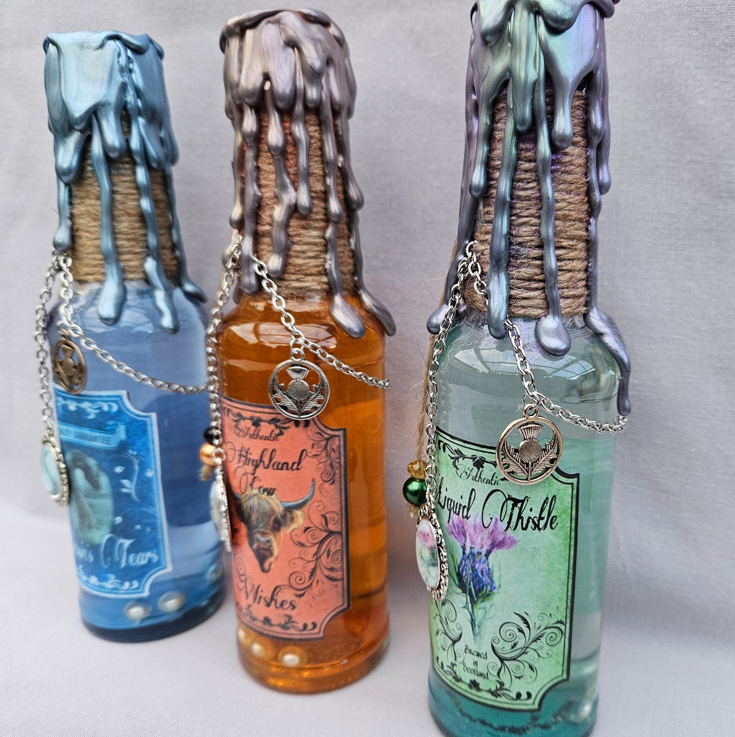 Unique Decorative Potion Bottles. Handcrafted Decoration Bottles.