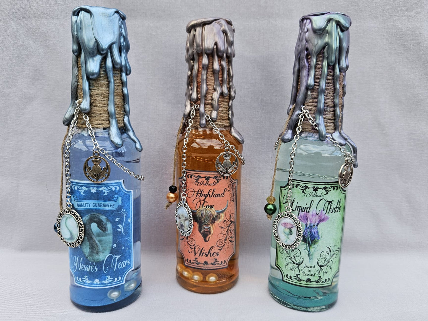 Unique Decorative Potion Bottles. Handcrafted Decoration Bottles.