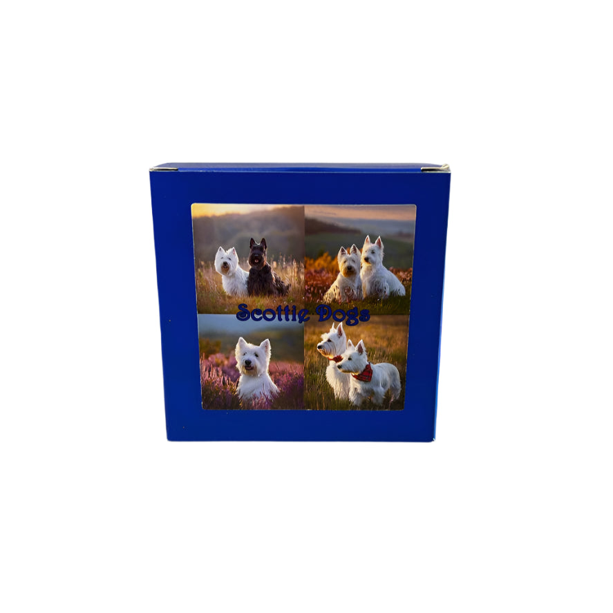Scottie Dog Stone Slate Coaster Set. Scottie Dog Images Printed on Natural Slate.
