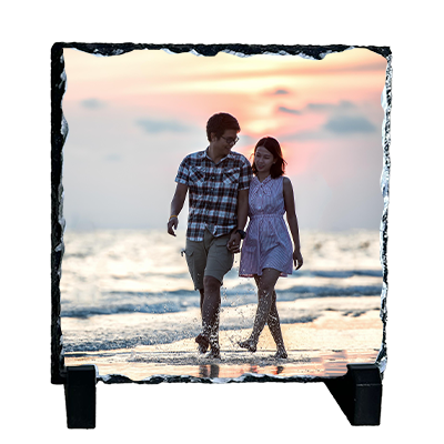 Personalised Slate Photo Plaque – Custom Square 14x14cm Photo Gift