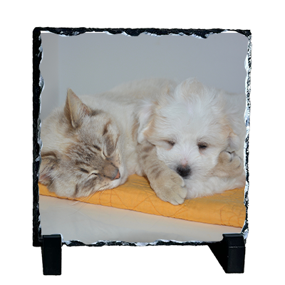 Personalised Slate Photo Plaque – Custom Square 14x14cm Photo Gift