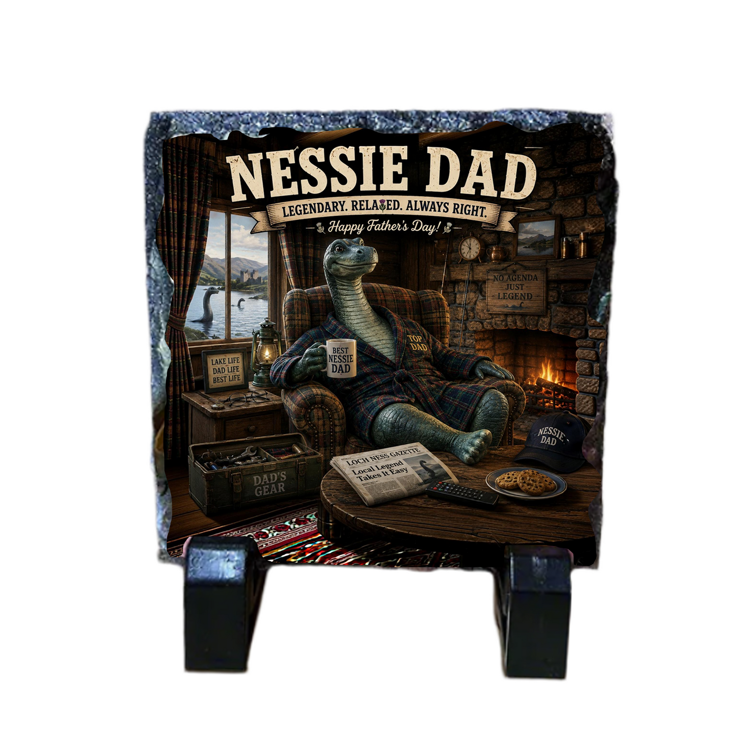 Unique Gifts for Him – Decorative Slate Drinks Coaster for Men & Dads