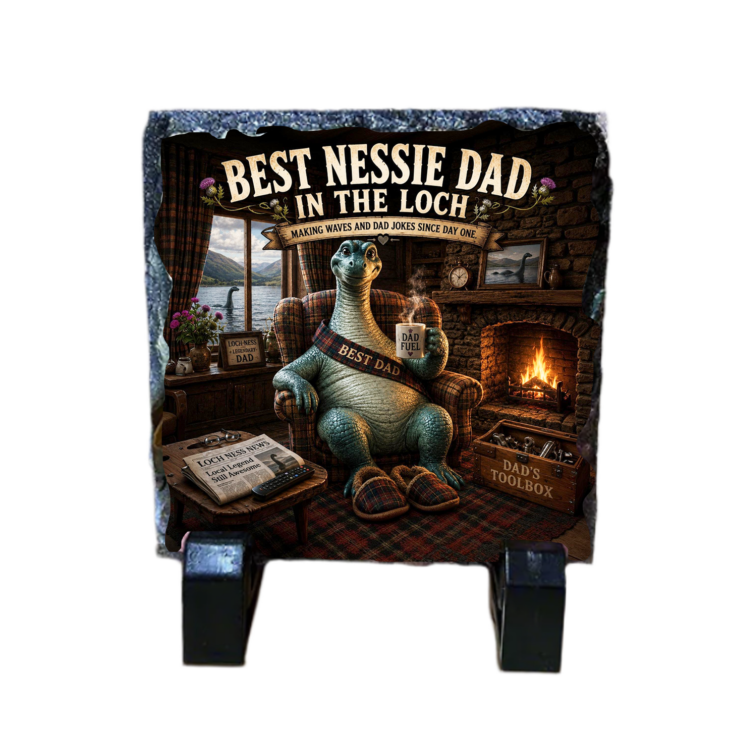 Unique Gifts for Him – Decorative Slate Drinks Coaster for Men & Dads