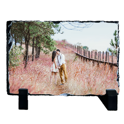 Personalised Slate Photo Plaque – Custom Rectangle 9x14cm - Gift or Memento