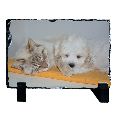 Personalised Slate Photo Plaque – Custom Rectangle 9x14cm - Gift or Memento