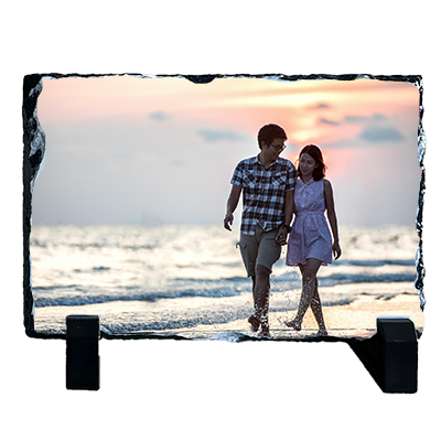 Personalised Slate Photo Plaque – Custom Rectangle 9x14cm - Gift or Memento