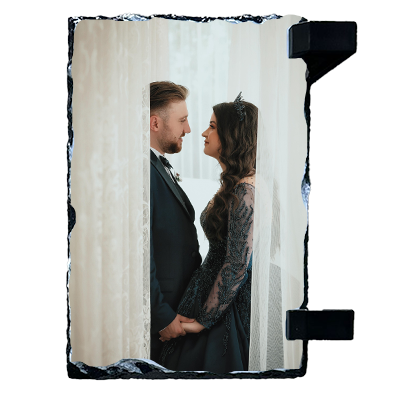 Personalised Slate Photo Plaque – Custom Rectangle 9x14cm - Gift or Memento