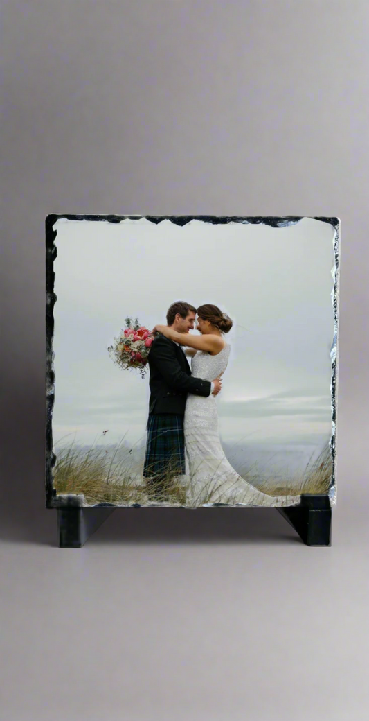 Personalised Photo Slate Custom-Printed for a Beautiful Keepsake. 14cm x 14cm.