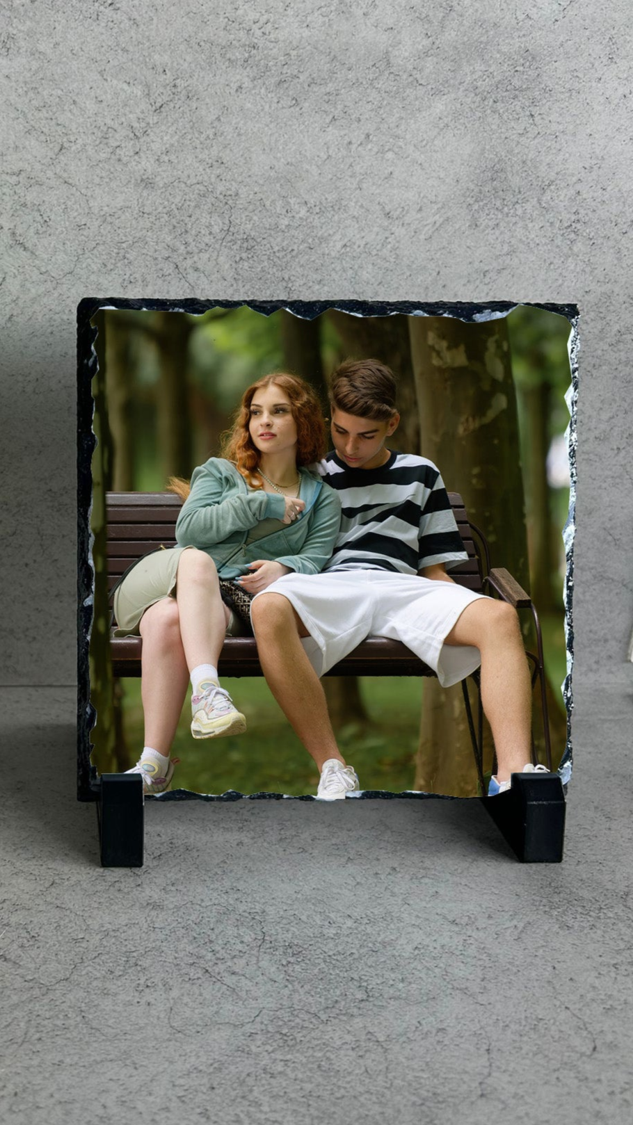 Personalised Photo Slate Custom-Printed for a Beautiful Keepsake. 14cm x 14cm.